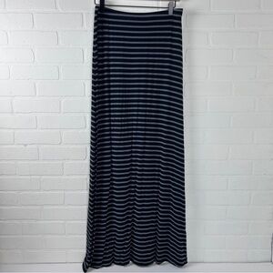 Volcom Black and Gray Horizontal Stripe Maxi Skirt